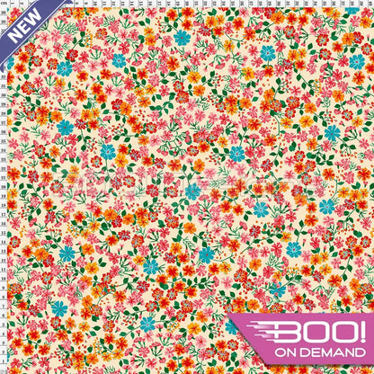 Spandex Wildflower Peach - Fabric