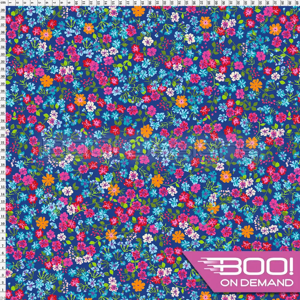 Spandex Wildflower Royal Fabric