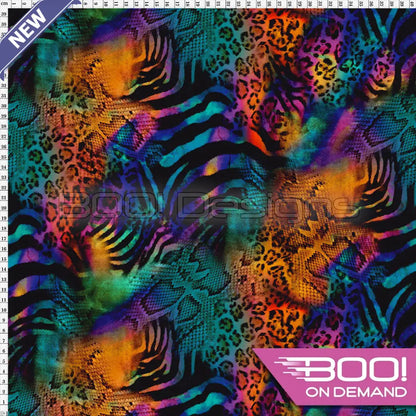 Spandex Winter Abstract Animal Fabric