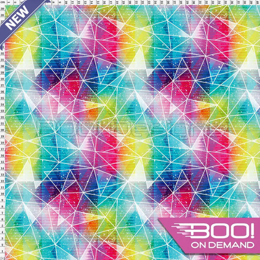 Spandex Winter Rainbow Geometric Fabric
