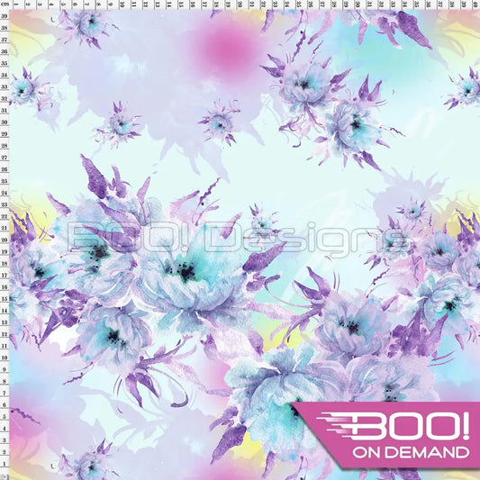 Spandex Winter Watercolour Floral Pastel Fabric