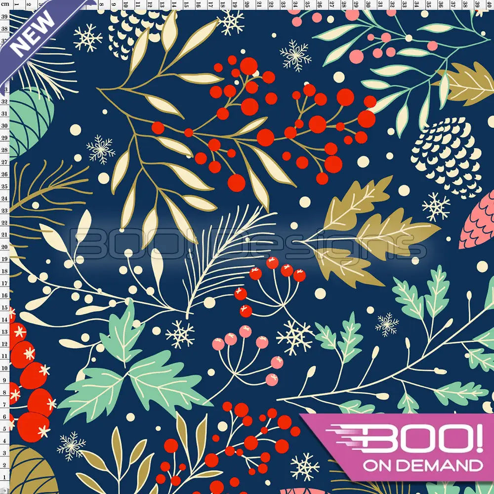 Spandex Winter Wonderland Navy Fabric