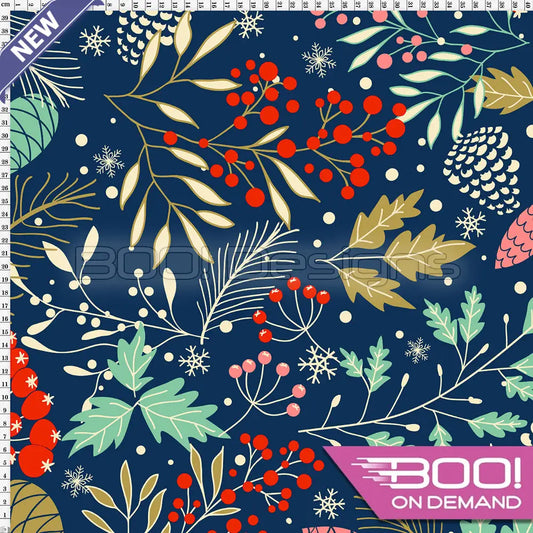 Spandex Winter Wonderland Navy Fabric