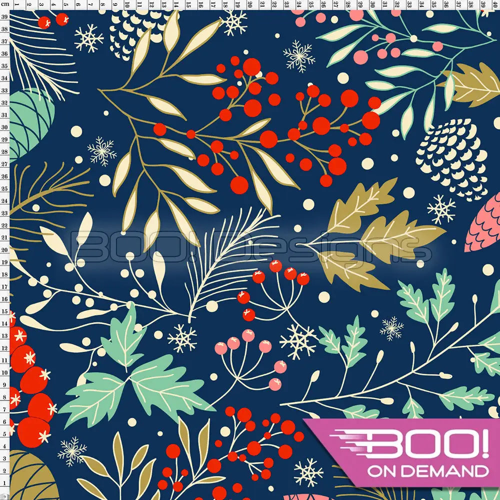 Spandex Winter Wonderland Navy Fabric