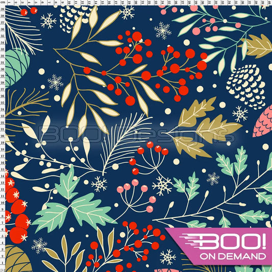 Spandex Winter Wonderland Navy Fabric