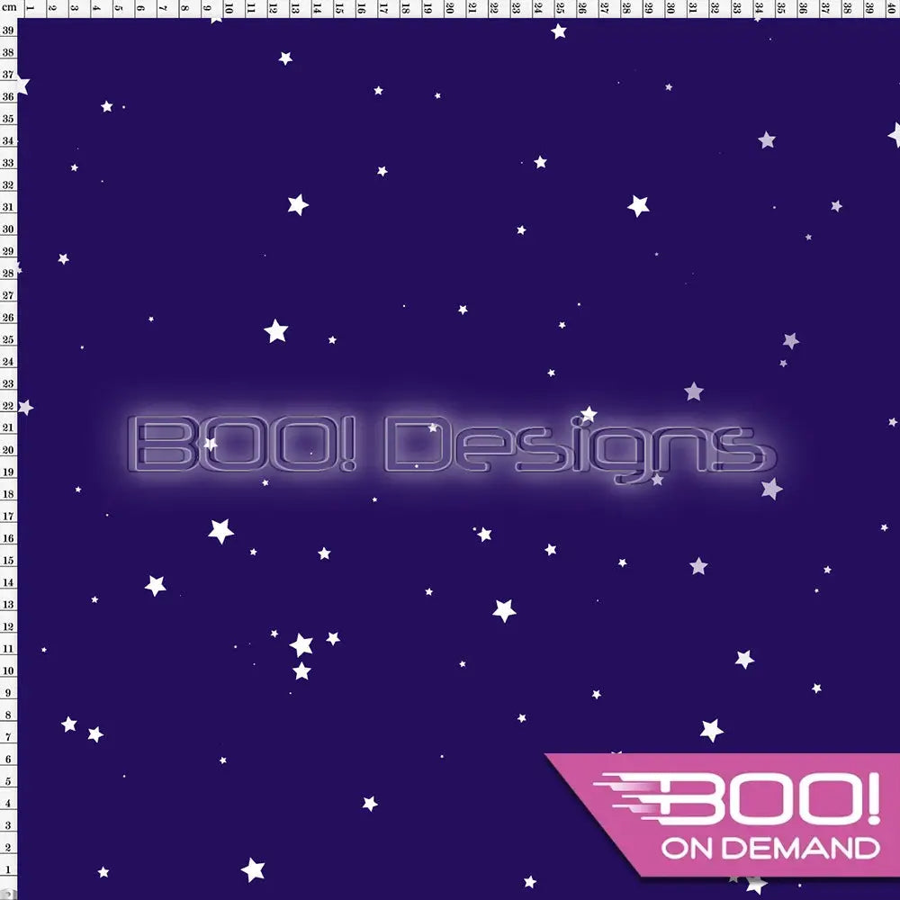 Spandex Xmas Silhouette Stars Purple Fabric