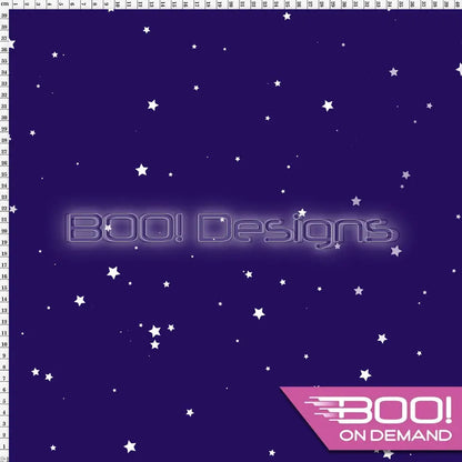Spandex Xmas Silhouette Stars Purple Fabric