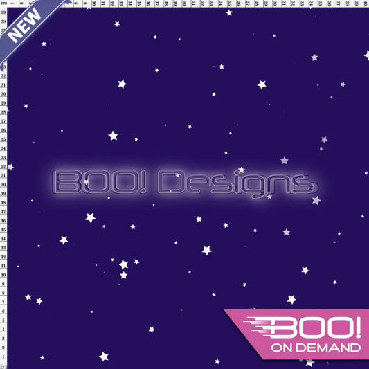 Spandex Xmas Silhouette Stars Purple Fabric