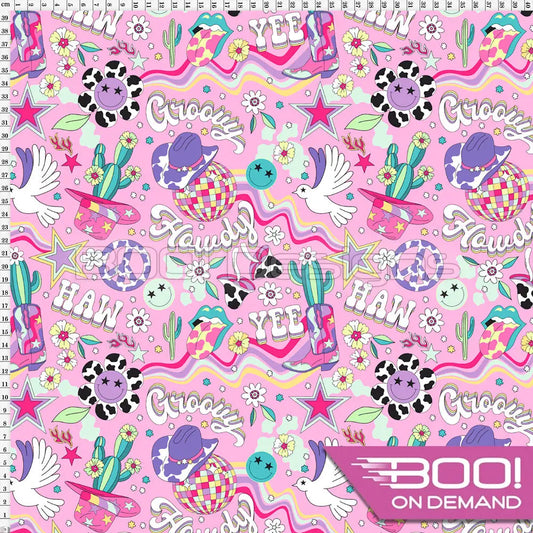 Spandex Yeehaw Pink Fabric
