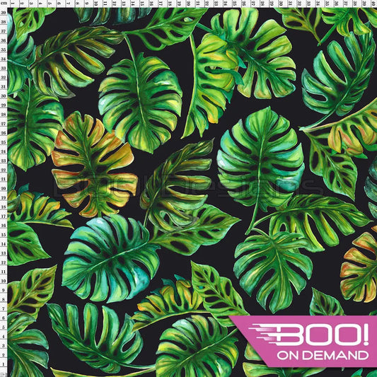 Spandex Zed Monstera Black Fabric