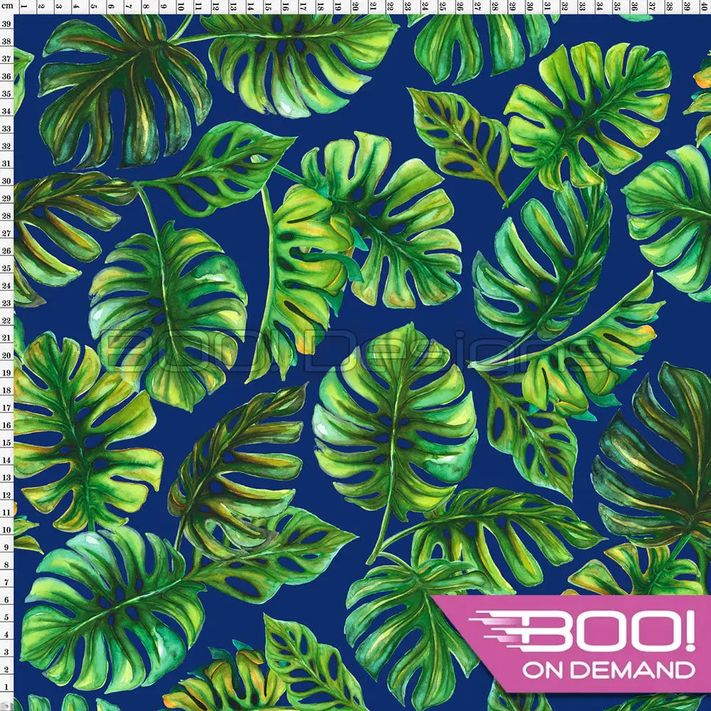 Spandex Zed Monstera Navy Fabric