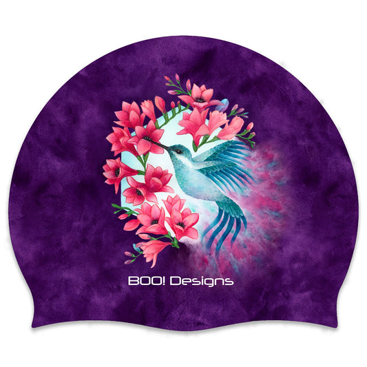 Silicone Swimming Cap Hummingbird Swim Cap
