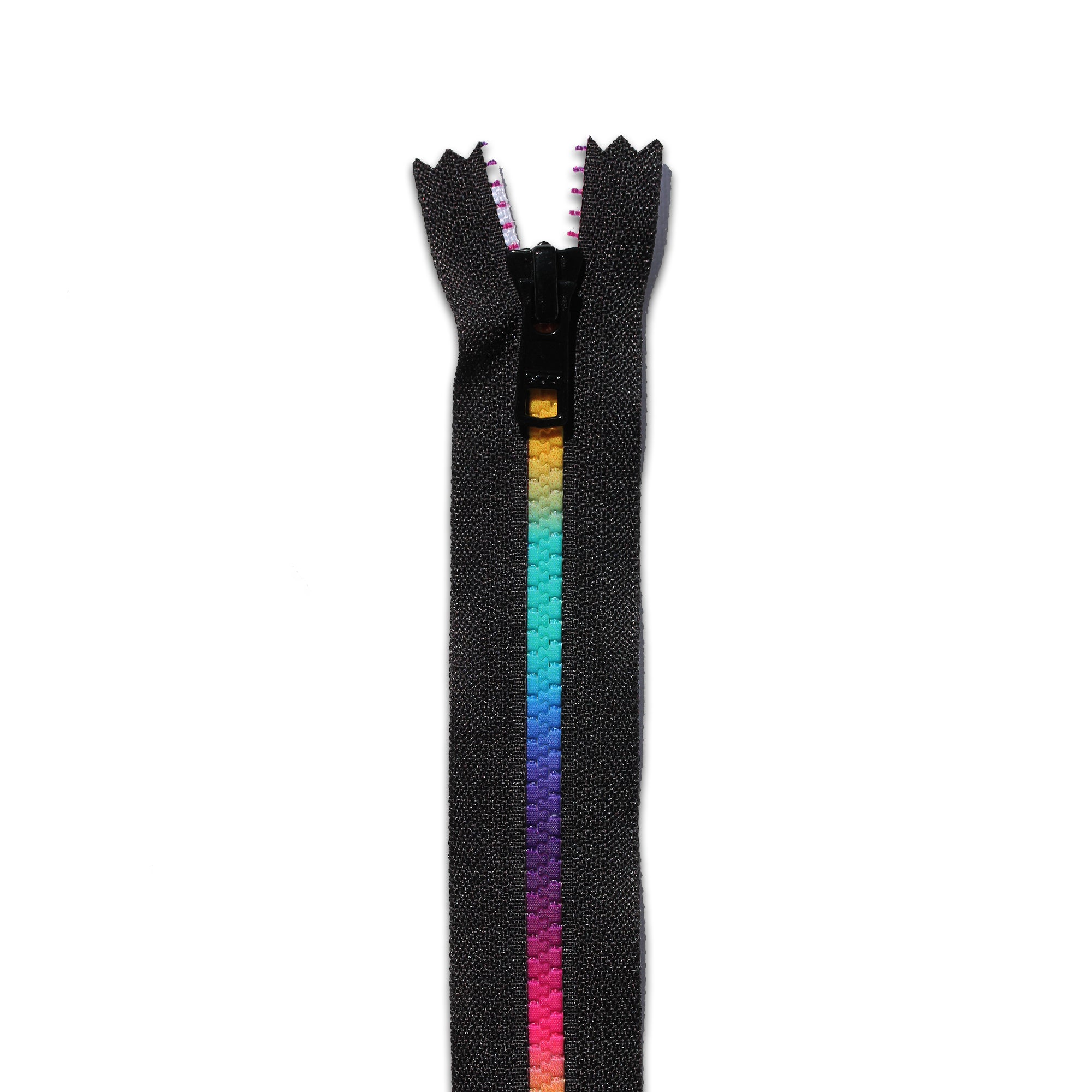 Chunky Zip Closed End Rainbow Black – BOO Designs
