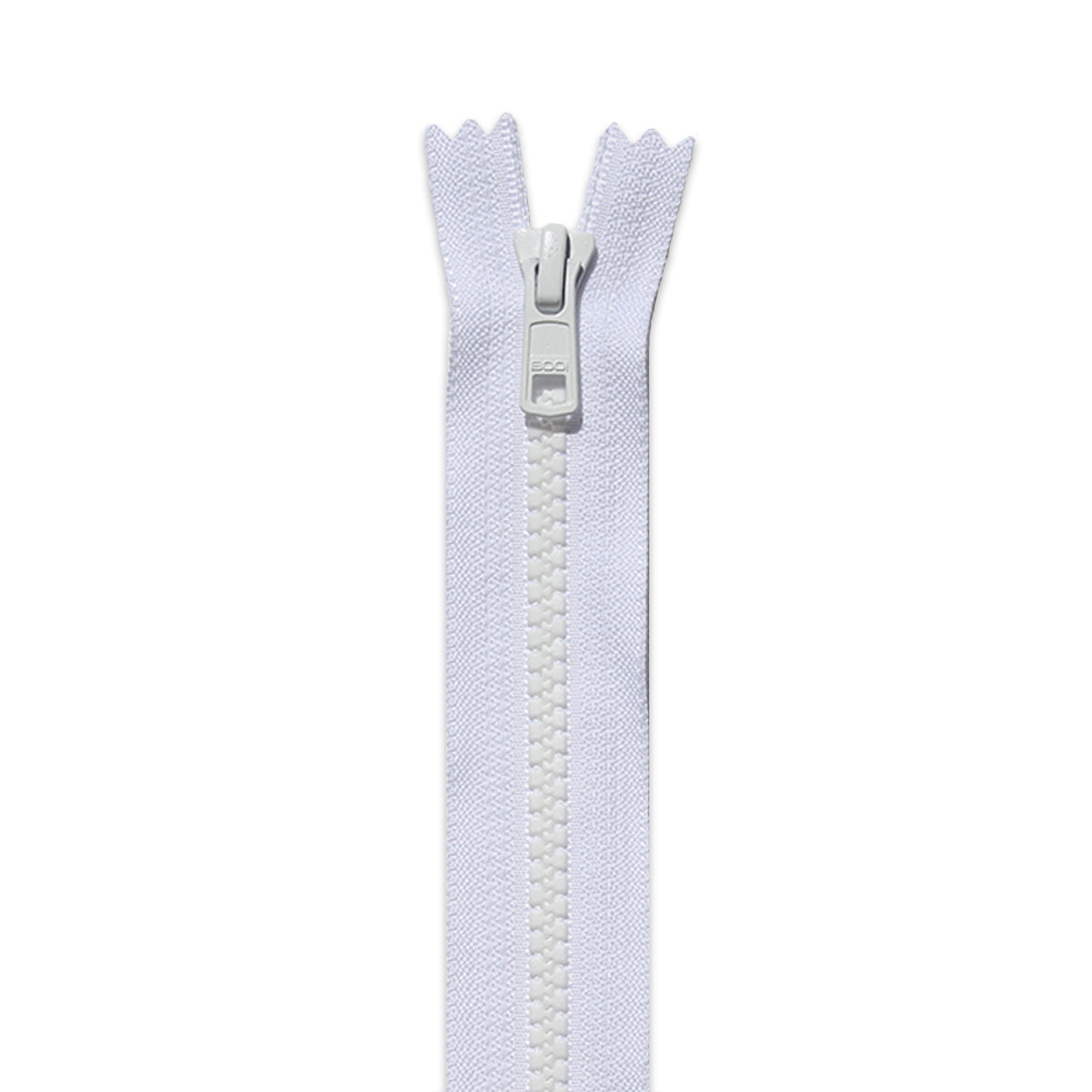 Chunky Zip Closed End White 501 – BOO Designs