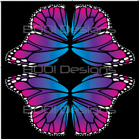 Spandex P145 Circle Panel Wings Pink Blue