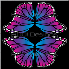 Spandex P145 Circle Panel Wings Pink Blue