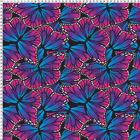 Spandex Butterflies Pink/Blue - Glitter Stardust