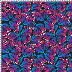 Spandex Butterflies Pink Blue