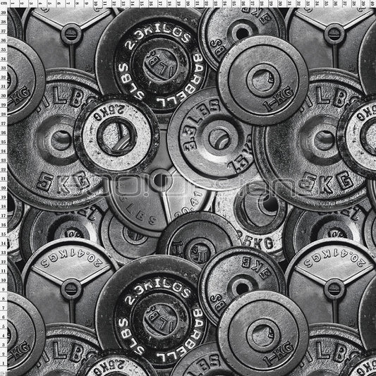 Spandex Barbells Silver - Spandex 190gsm