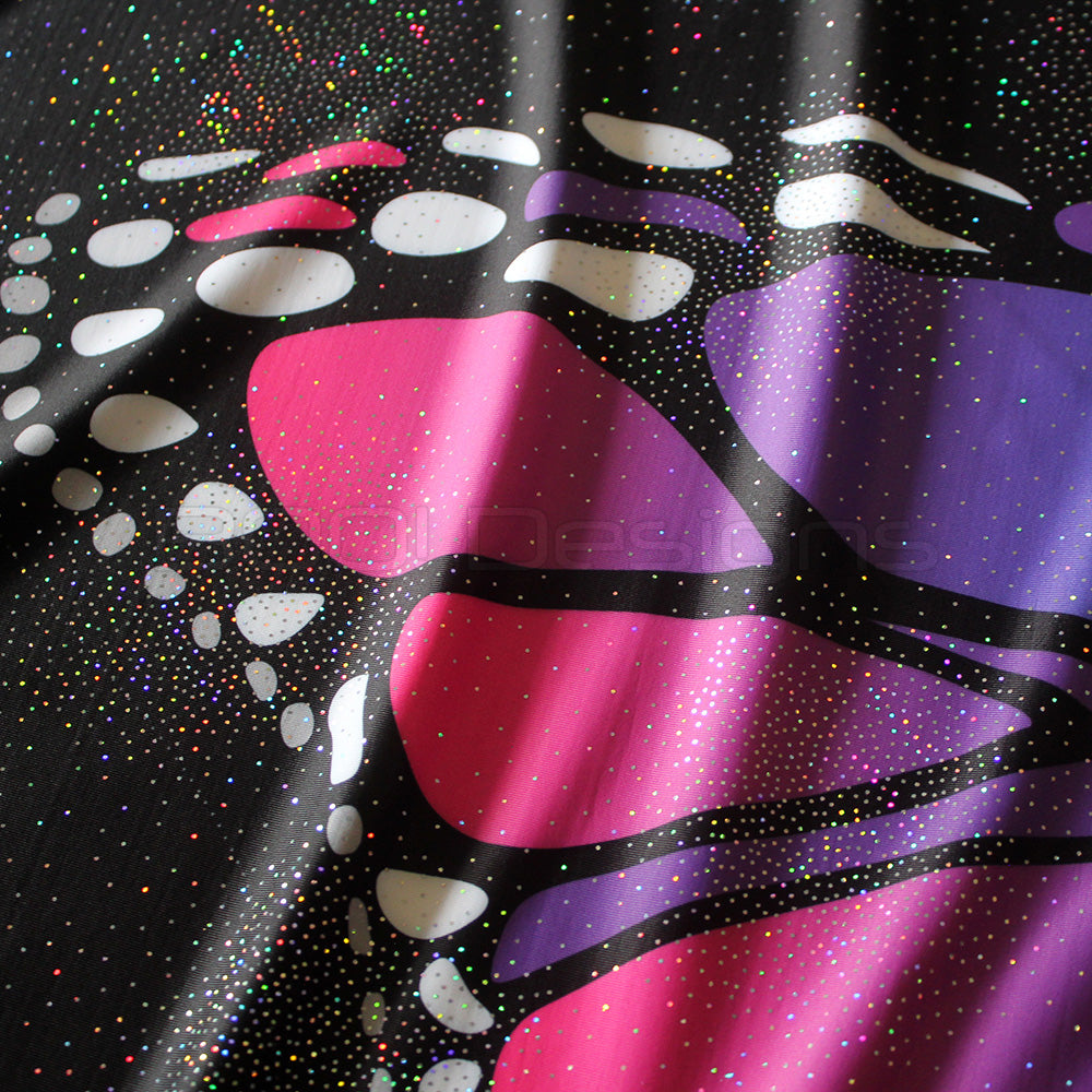 Spandex P105 Circle Panel Wings Pink/Blue - Glitter Stardust