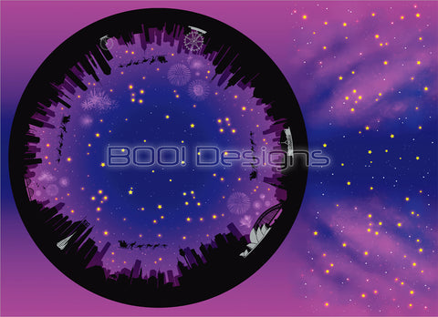 Spandex P105 Circle Panel Xmas Silhouette Pink