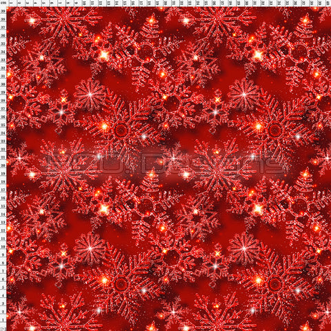 Spandex Snowflake Glitz Red