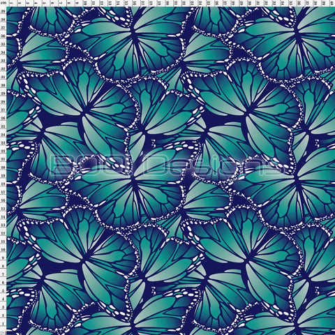 Spandex Butterflies Teal