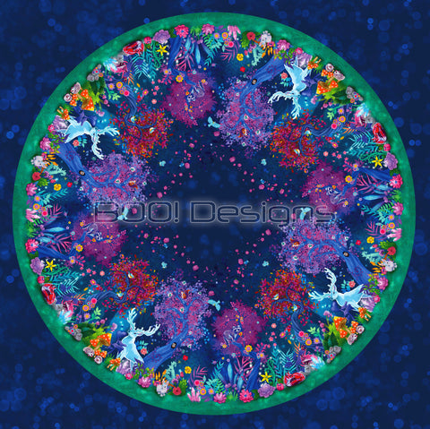 Spandex Circle Panel Fairy Forest Large