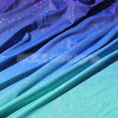 Spandex Glitter Ombre Teal Royal