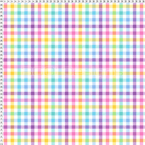 Spandex Gingham Pastel Rainbow - Spandex 190gsm