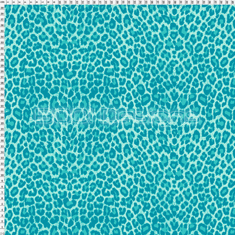 Spandex Cheetah Teal - Spandex 190gsm