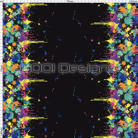 Spandex Lion Splat Border Black