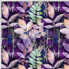 Spandex Winter Leaves Purple