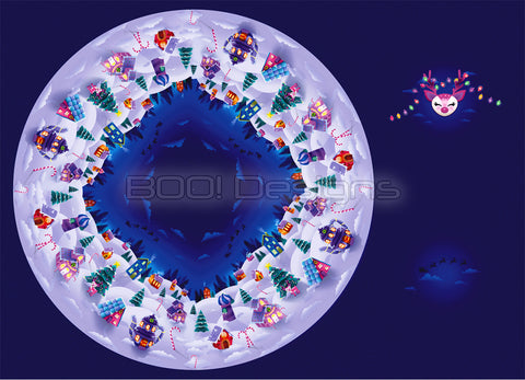 Spandex P105 Circle Panel Xmas Village