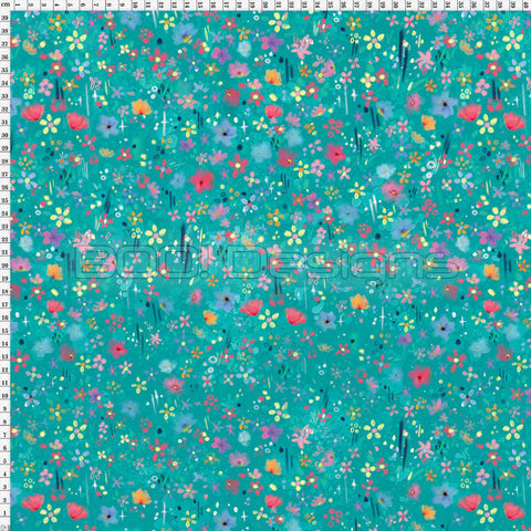 Spandex Bunny Ditsy Floral Mint