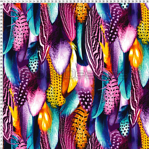 Spandex Warrior Feathers Multi