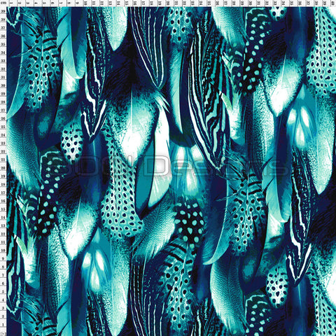 Spandex Warrior Feathers Teal