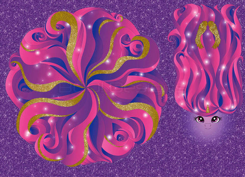 Spandex P105 Circle Panel Unicorn Pink/Purple