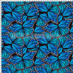 Spandex Butterflies Blue - Glitter Stardust