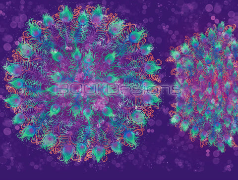 Spandex P105 Circle Panel Peacock Purple