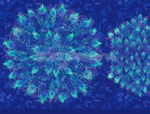 Spandex P105 Circle Panel Peacock Blue