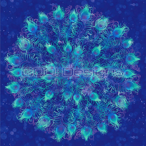 Spandex P145 Circle Panel Peacock Blue Large