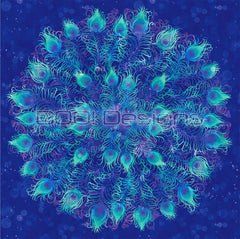Spandex P145 Circle Panel Peacock Blue Large
