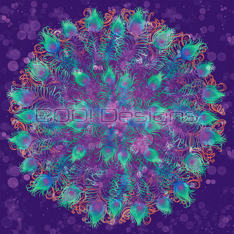 Spandex P145 Circle Panel Peacock Purple Large