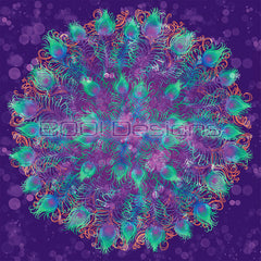 Spandex P145 Circle Panel Peacock Purple Large