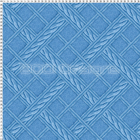 Spandex Printed Knit Check Blue