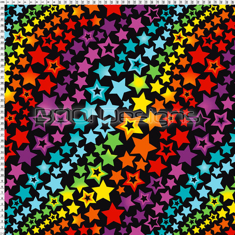 Spandex Rainbow Star Black