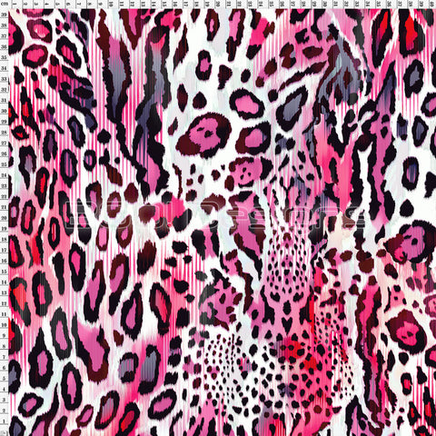 Spandex Textured Leopard Pink