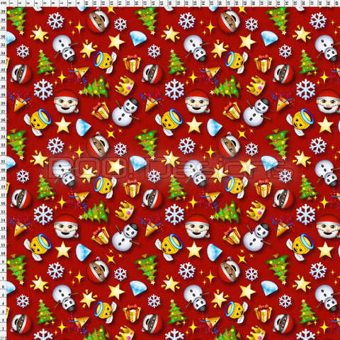 Spandex Santa Emojis Red