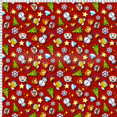 Spandex Santa Emojis Red
